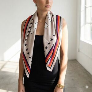 Givenchy purple lavender ‘17’ square silk twill scarf